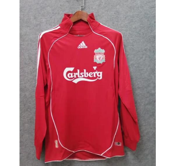 2006-08 Liverpool Retro Long Sleeve Home Kit Soccer Jersey